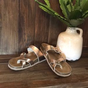 Mad Love Birkenstock look a-likes, rose gold